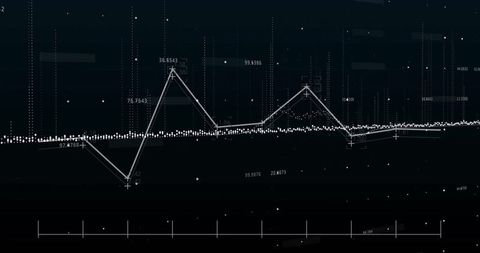 Financial data graph with digital interface elements