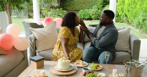 Couple Enjoys Romantic Garden Party with Delicious Desserts