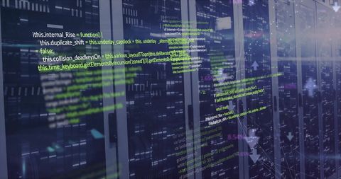 Digital Coding Overlay Data Servers in Modern Data Center - Download Free Stock Images Pikwizard.com