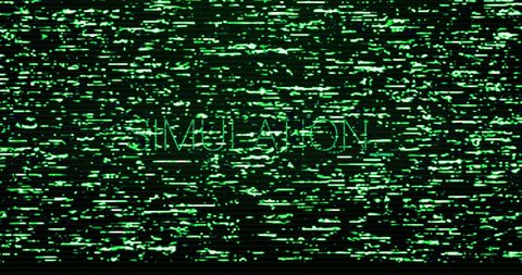 Interference glitch with simulation text