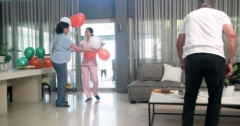 Welcoming New Patient with Balloons in Healthcare Facility