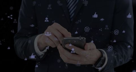 Businessman Engaging with Digital Media via Smartphone - Download Free Stock Images Pikwizard.com