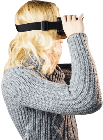 transparent side view of woman using virtual reality headset - Download Free Stock Videos Pikwizard.com