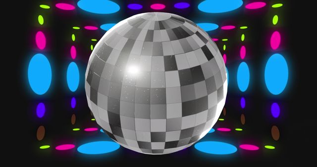 Sparkling Disco Ball with Vibrant Light Effects on Black Background - Download Free Stock Images Pikwizard.com