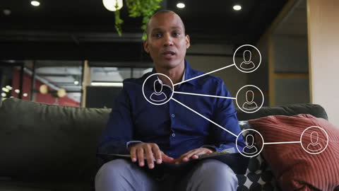 Entrepreneur Networking through Video Call in Modern Office Environment