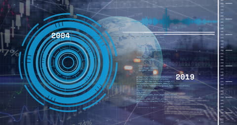 Futuristic Data Processing and Global Business Animation