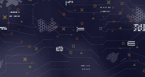 Abstract Digital Financial Data Flow Across Dark Interface