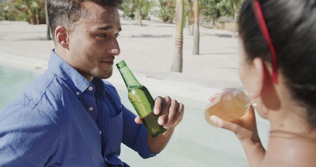 Relaxing Poolside with Refreshing Drinks - Download Free Stock Images Pikwizard.com