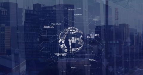 Global Connections and Data Interface in Urban Cityscape - Download Free Stock Images Pikwizard.com