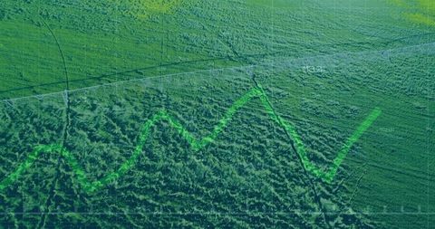 Drone imagery analyzing farmland growth and patterns