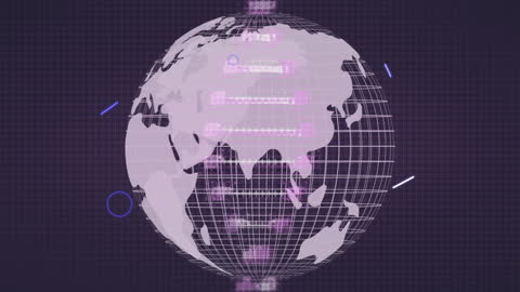 Digital Globe Animation Representing Global Business Communications