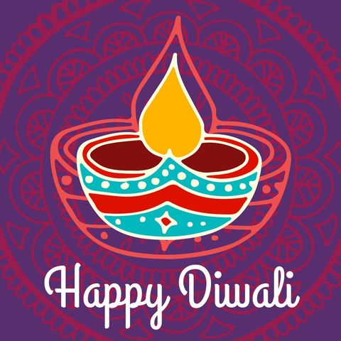 vibrant diwali greetings with traditional oil lamp - Download Free Stock Templates Pikwizard.com