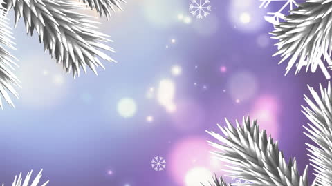 Winter Wonderland Animation with Fir Branches and Snowflakes