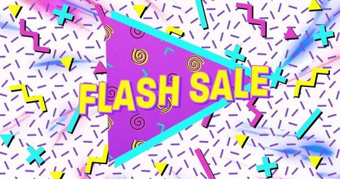 Flash Sale Banner with Vibrant Geometric Background