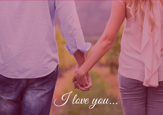 Romantic Couple Holding Hands Symbolizing Love - Download Free Stock Templates Pikwizard.com