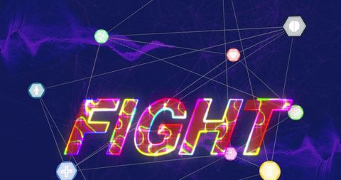 Colorful Energy, Tech-Inspired Concept with Fight Text - Download Free Stock Images Pikwizard.com
