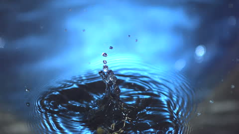 Water Splashes and Ripples with Droplets in HDR Photography