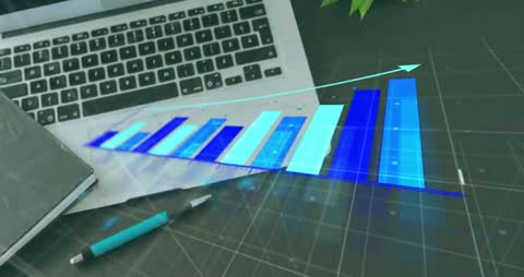 Dynamic Display of Growth Chart Animation in Business Presentation
