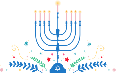 transparent hanukkah menorah illustration with lit candles and star of david - Download Free Stock Videos Pikwizard.com