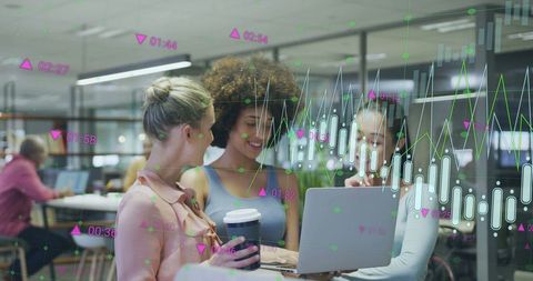 Diverse Team Discussing Financial Analysis in Modern Office