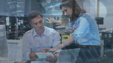 Collaboration on Digital Tablet with Financial Data Overlay