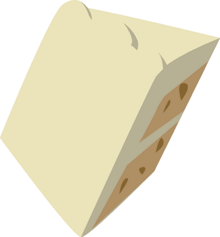 Minimalist Cheese Wedge Flat Design on Transparent Background