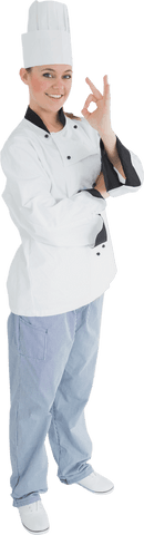 Female Chef Making Okay Gesture on Transparent Background - Download Free Stock Videos Pikwizard.com