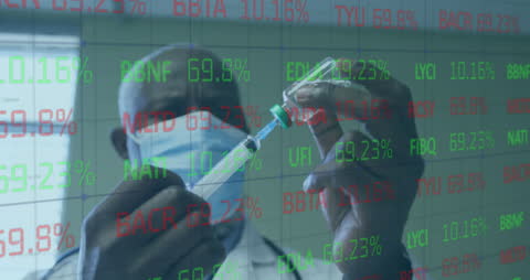 African Doctor Analyzing Stock Data Amid Pandemic