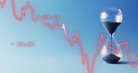 Hourglass Overlaid with Financial Data Illustration