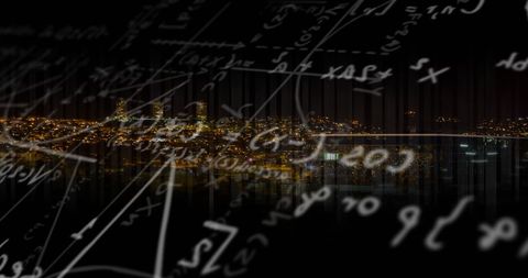 Mathematical Formulas Merging With City Night Skyline - Download Free Stock Images Pikwizard.com