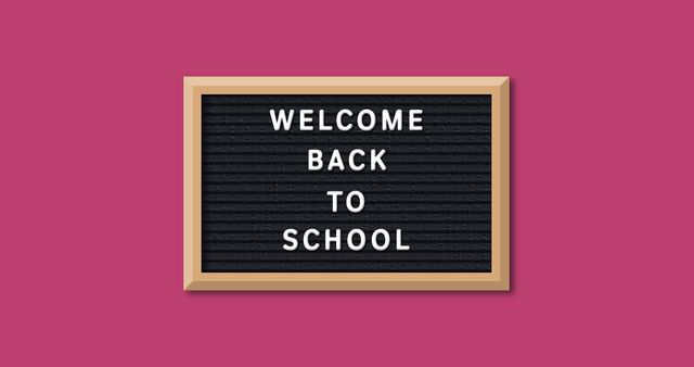 Welcome Back To School Message on Black Letter Board with Wooden Frame - Download Free Stock Images Pikwizard.com