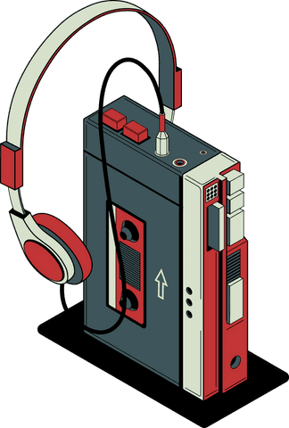 retro portable cassette player on transparent background - Download Free Stock Videos Pikwizard.com
