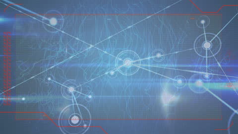 Digital Networking Illustration with Glowing Wave Patterns