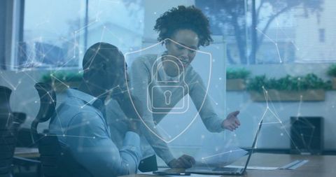 Cyber Security in Modern Business Office with Diverse Professionals - Download Free Stock Images Pikwizard.com