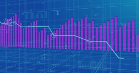 Digital Financial Data with Declining Graph - Download Free Stock Images Pikwizard.com
