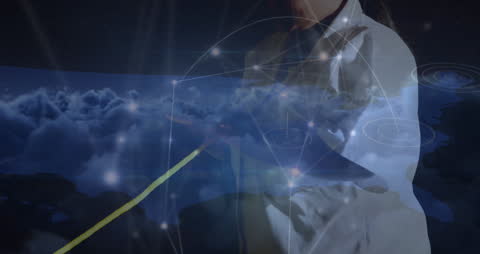 Global Network Connections with Businesswoman Using Smartphone