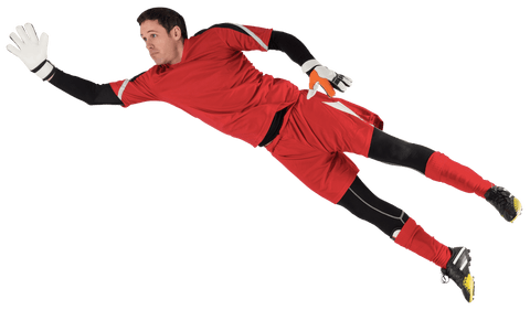caucasian male soccer goalkeeper jumping in midair transparent background - Download Free Stock Videos Pikwizard.com