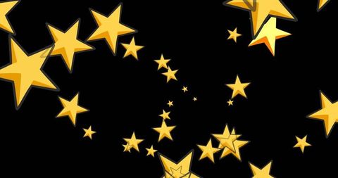 Golden Stars Falling on Black Background Celebration - Download Free Stock Images Pikwizard.com