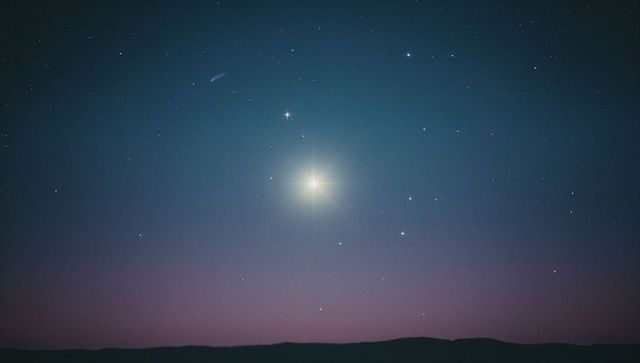 Bright celestial skies and distant comet
