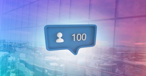 Social media growth concept with user notification