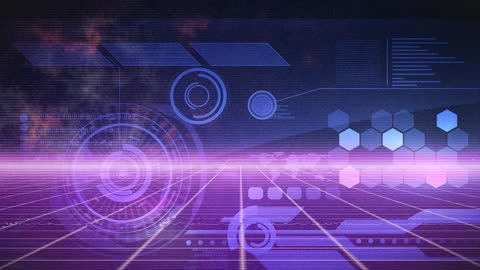 Abstract Digital Interface with Futuristic Data Visuals