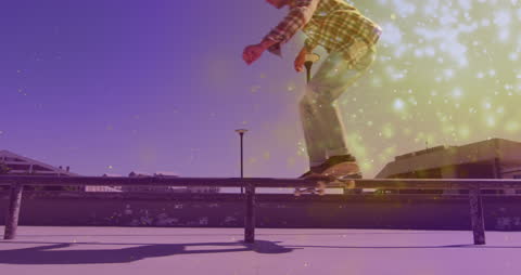 Dynamic Skateboarding with Sparkling Effects