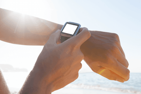 Transparent Smartwatch Display on Sunny Beach - Download Free Stock Videos Pikwizard.com