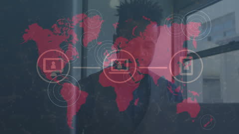 Global Digital Network with Businessman Overlay Concept