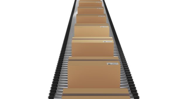 Cardboard Boxes on Conveyor Belt for Mass Shipment - Download Free Stock Images Pikwizard.com