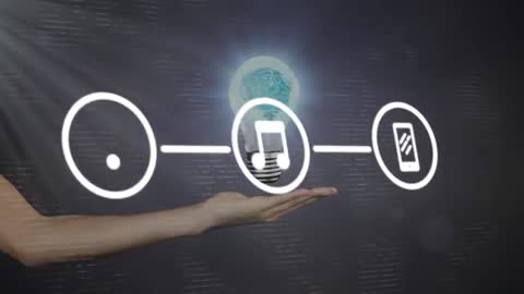 Hand Holding Digital Network Linking Global Connections and Technology