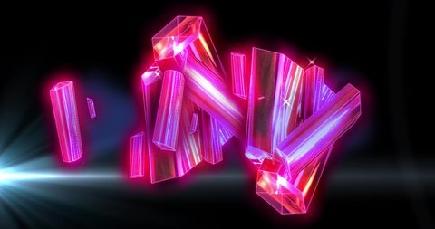Glowing Pink Crystals Against Black Backdrop - Download Free Stock Images Pikwizard.com