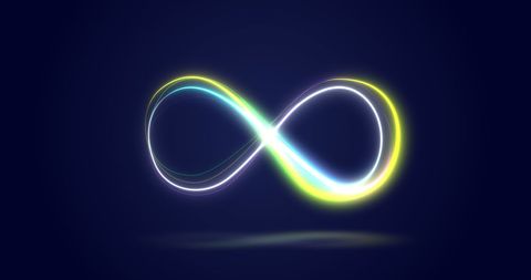 Glowing Infinity Symbol on Dark Abstract Background - Download Free Stock Images Pikwizard.com