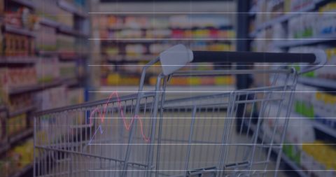 Shopping Cart in Supermarket with Overlaid Data Chart - Download Free Stock Images Pikwizard.com