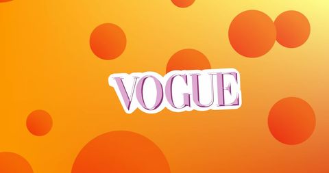 Vogue Text on Vibrant Orange Circles Background